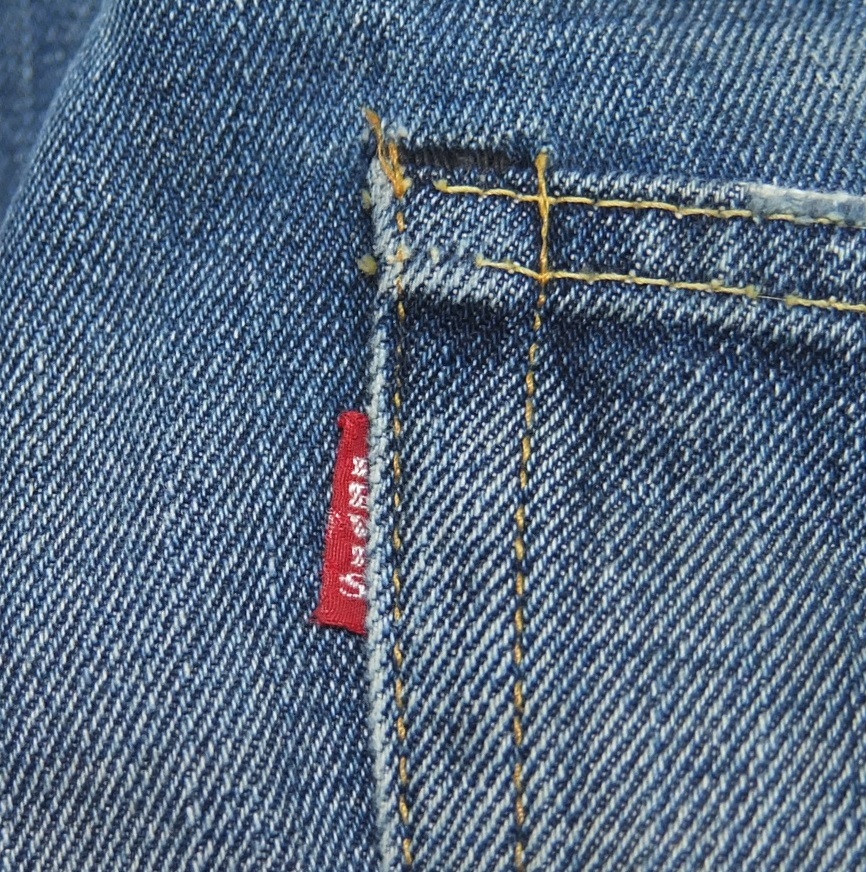 2006年 日本製 LEVI'S LVC 66501-0014 501XX-501 USED加工 デニムパンツ 紺 W31 ローライズ リーバイス BIG E 赤耳_画像9