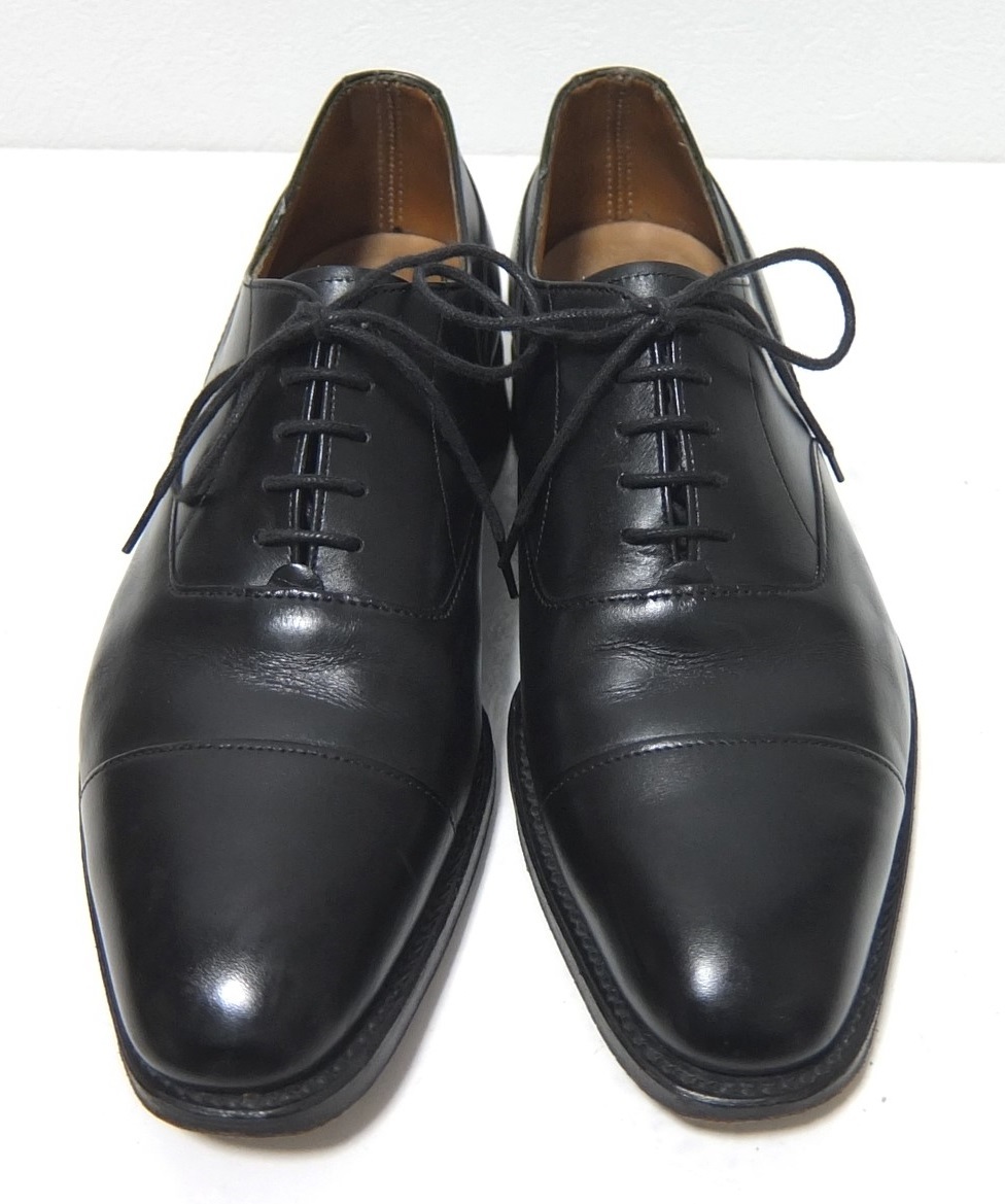 英国製 CHEANEY チーニー ストレートチップ レザーシューズ 黒 ５1/2 革靴の画像3
