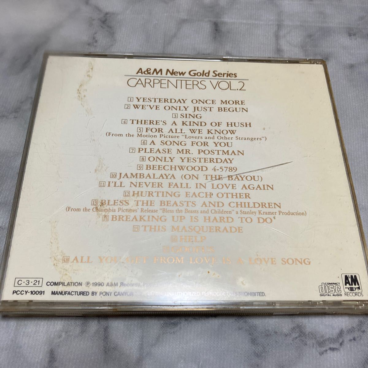 CD 中古品 A&M ニュー・ゴールド・シリーズ カーペンターズ vol.2 i77_画像4