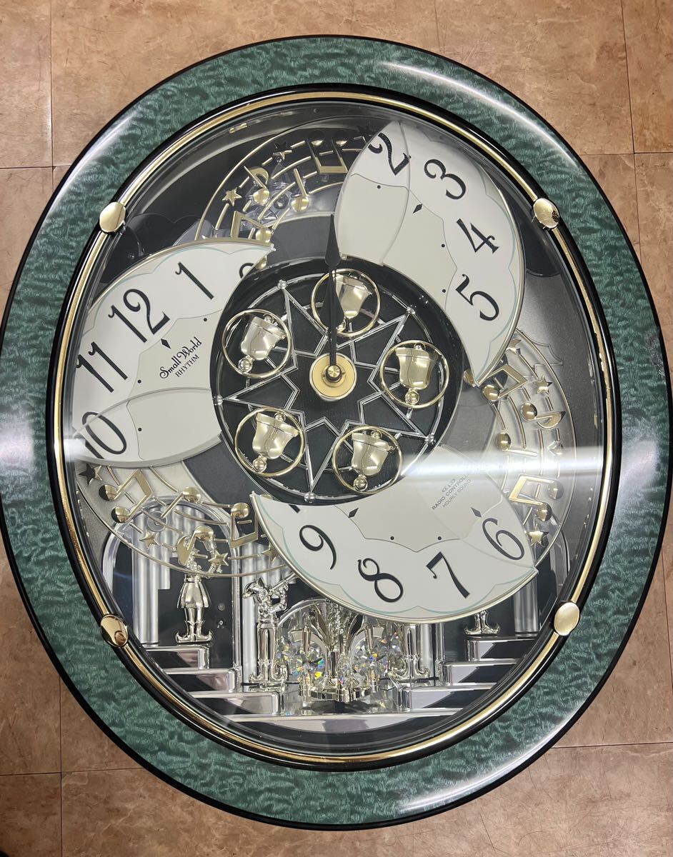 RHYTHM リズム時計 からくり時計 Small World 掛け時計 通電確認 ジャンク品の画像4