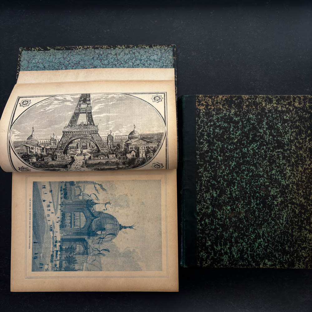 1889年 パリ万博公式ガイド ２巻揃 古書 洋書 歴史 資料 エッフェル塔 _画像1