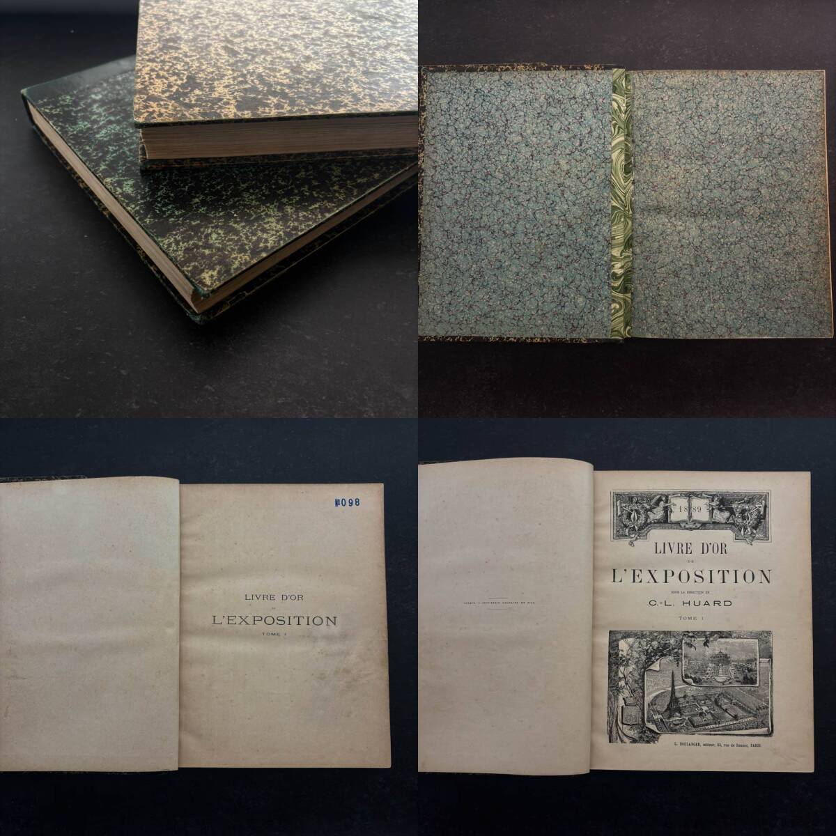 1889年 パリ万博公式ガイド ２巻揃 古書 洋書 歴史 資料 エッフェル塔 の画像3