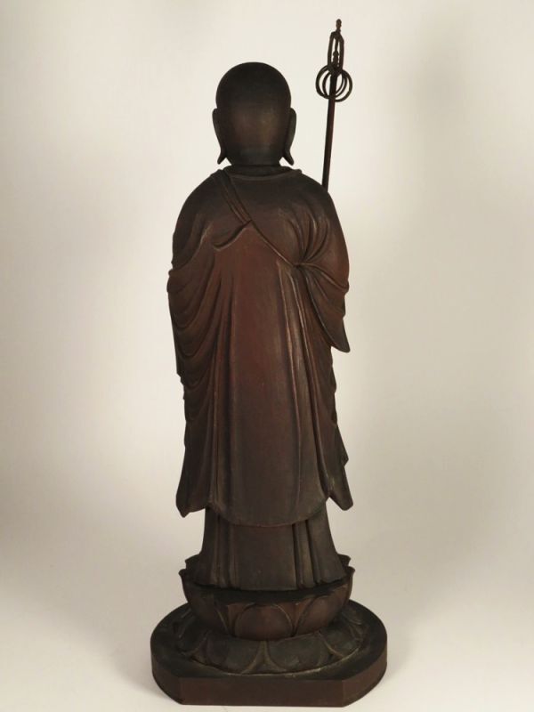 【1053】寺院 初品 江戸時代 木製 玉眼 立像 (初品 買取品)の画像3