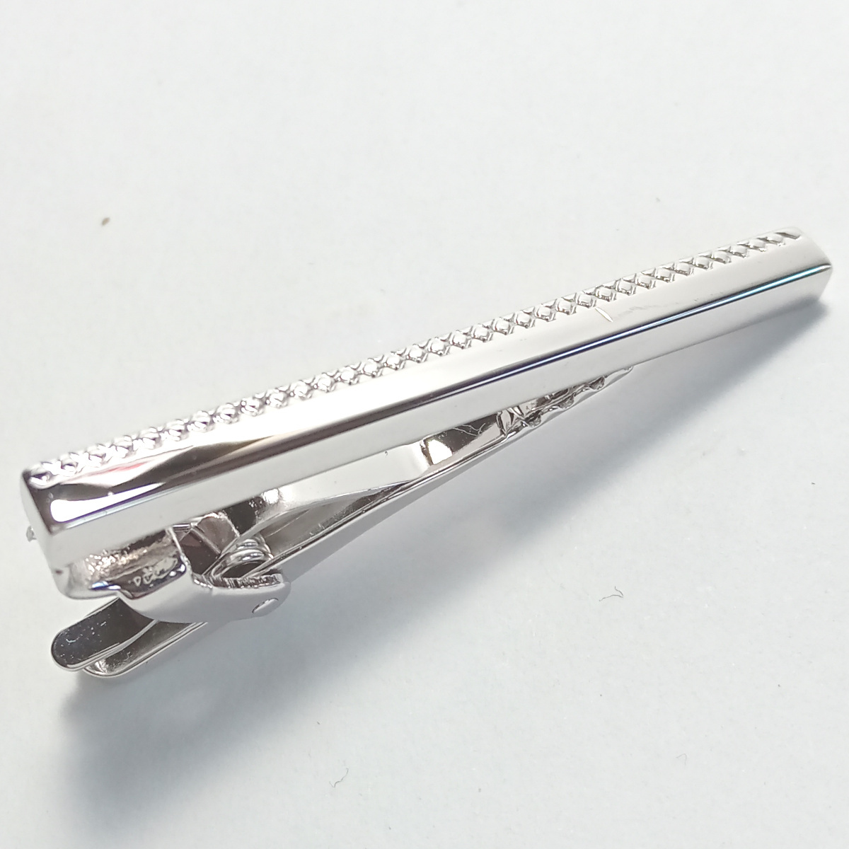 [tat78]TATEOSSIAN Tateossian necktie pin Thai bar half diamond cut silver Short size slim / thin 