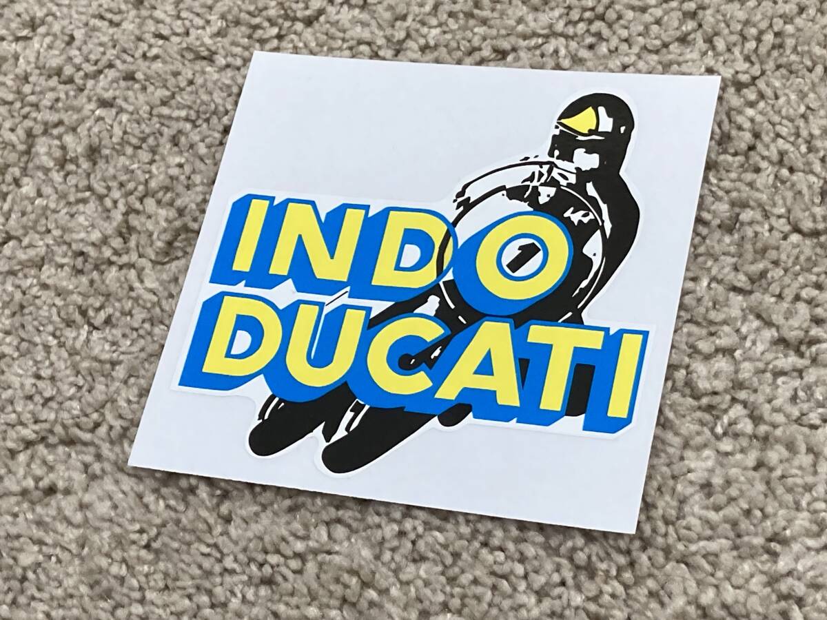 送料無料 INDO DUCATI ドゥカティ カッティング ステッカー 120mm × 115mm_画像1