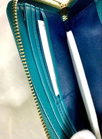  Marie Claire баранья кожа сетка длинный кошелек голубой зеленый × темно-синий 