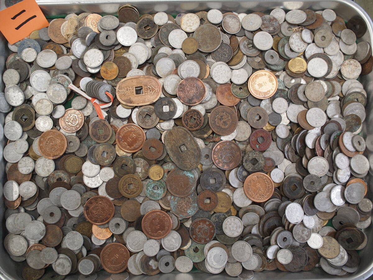 日本の硬貨 穴銭 寛永通宝 渡来銭 天保通宝いろいろおまとめ約3.6㎏ 大量の画像1