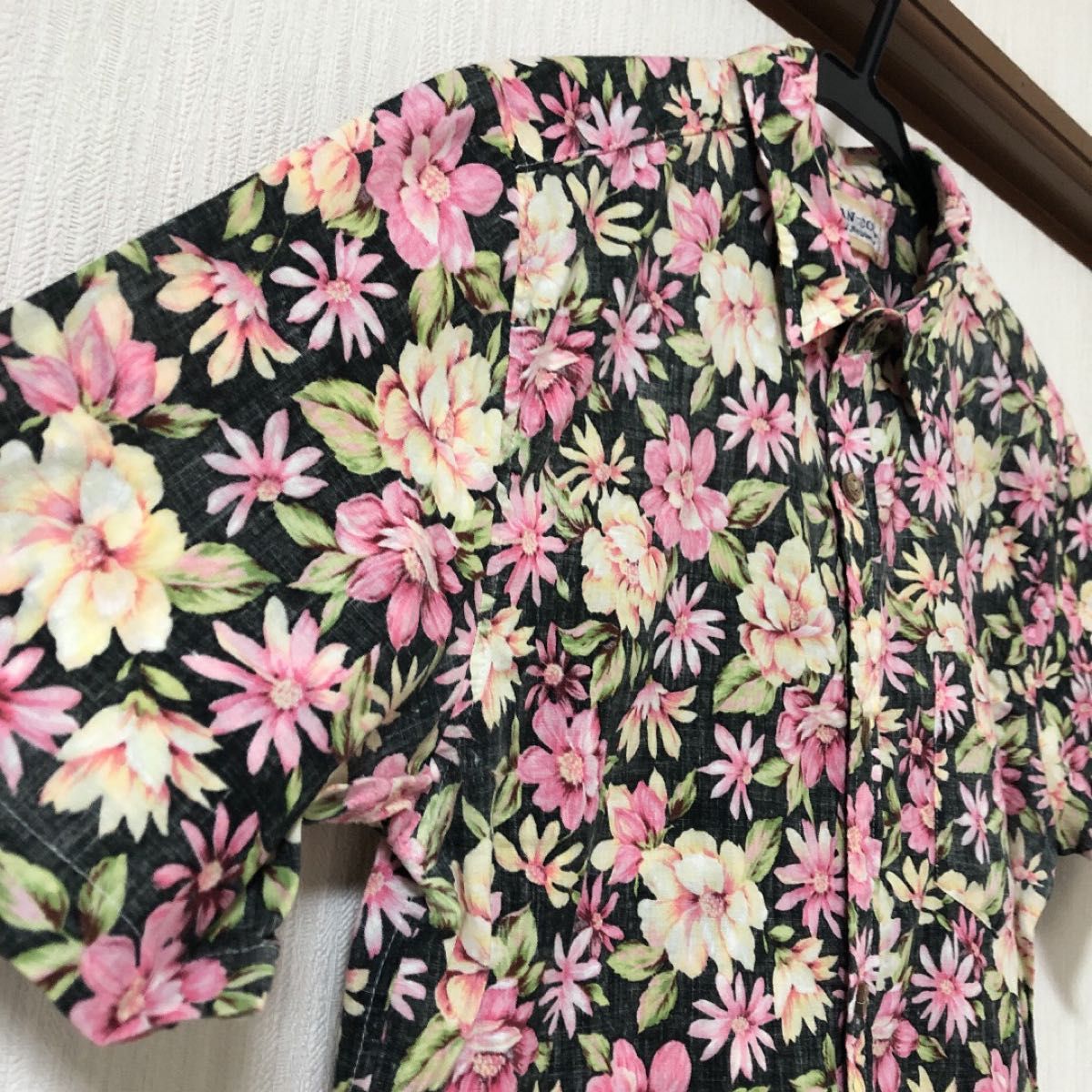 Jean-cox ヤマトインターナショナル　メンズ　半袖花柄シャツ　トップス　綿100％ 日本製　M