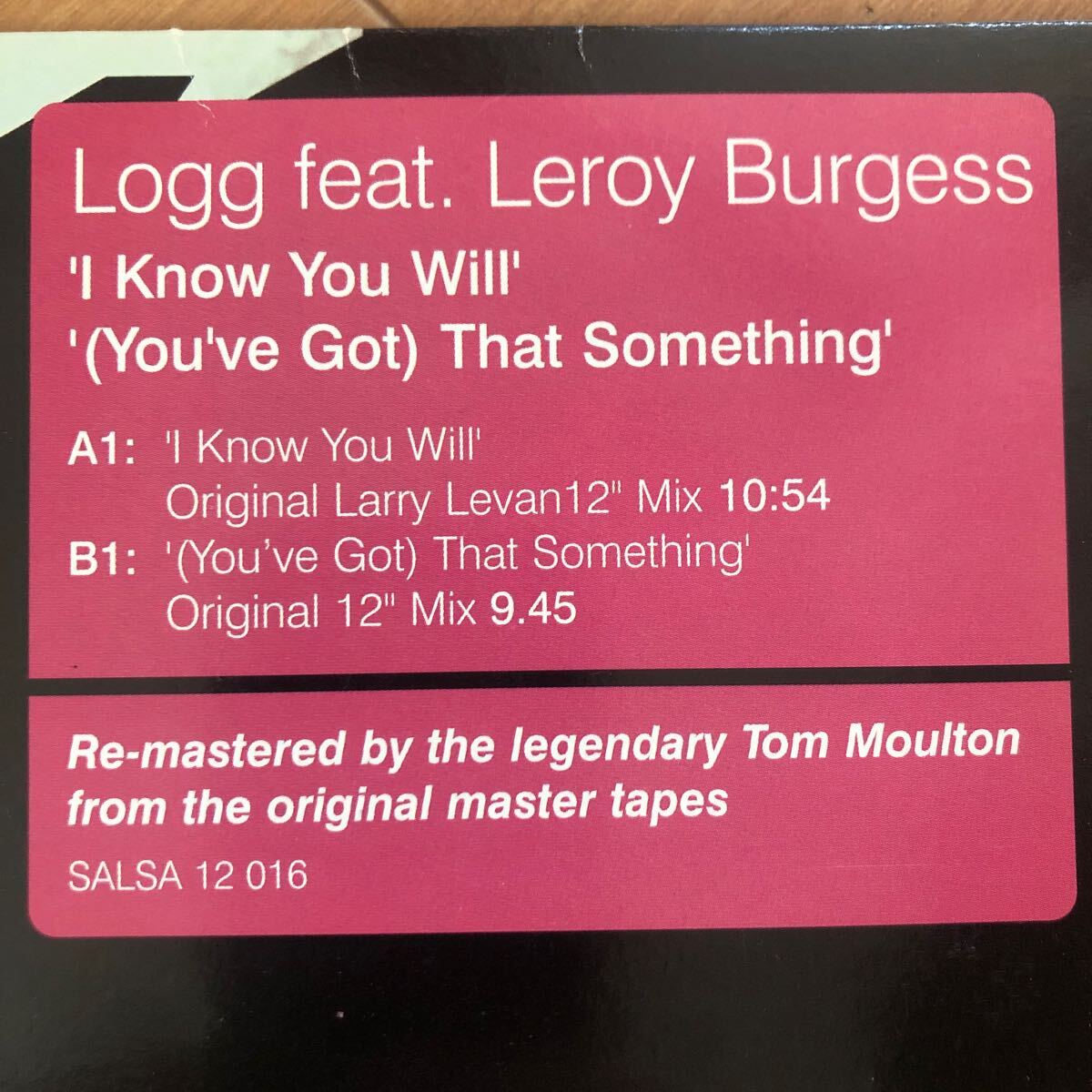 12’ Logg Feat. Leroy Burgees-I know you will/(You’ve got the something )_画像2