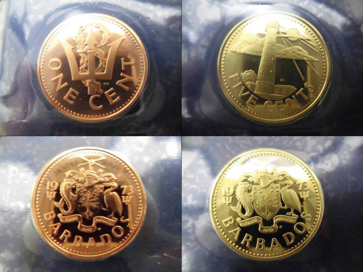 バルバドス プルーフ貨幣セット 1973年 銀貨 銅貨 コインセット 記念硬貨の画像5