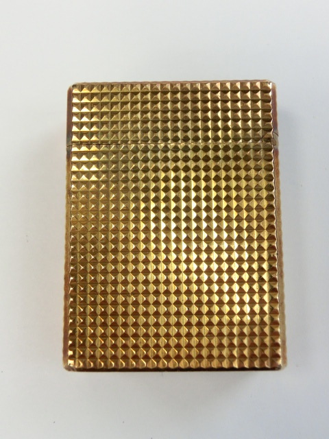 1円～ S.T.Dupont デュポン ショート ライン2 20u ゴールドカラー ダイヤモンドヘッド ガスライター _画像2