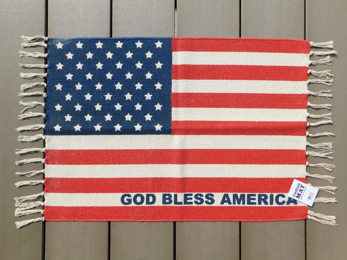 ◆送料無料◆【アメリカンスタイル・コットンマット】※《USA / 星条旗》　アメリカン雑貨　サイズ500×700mm_画像2