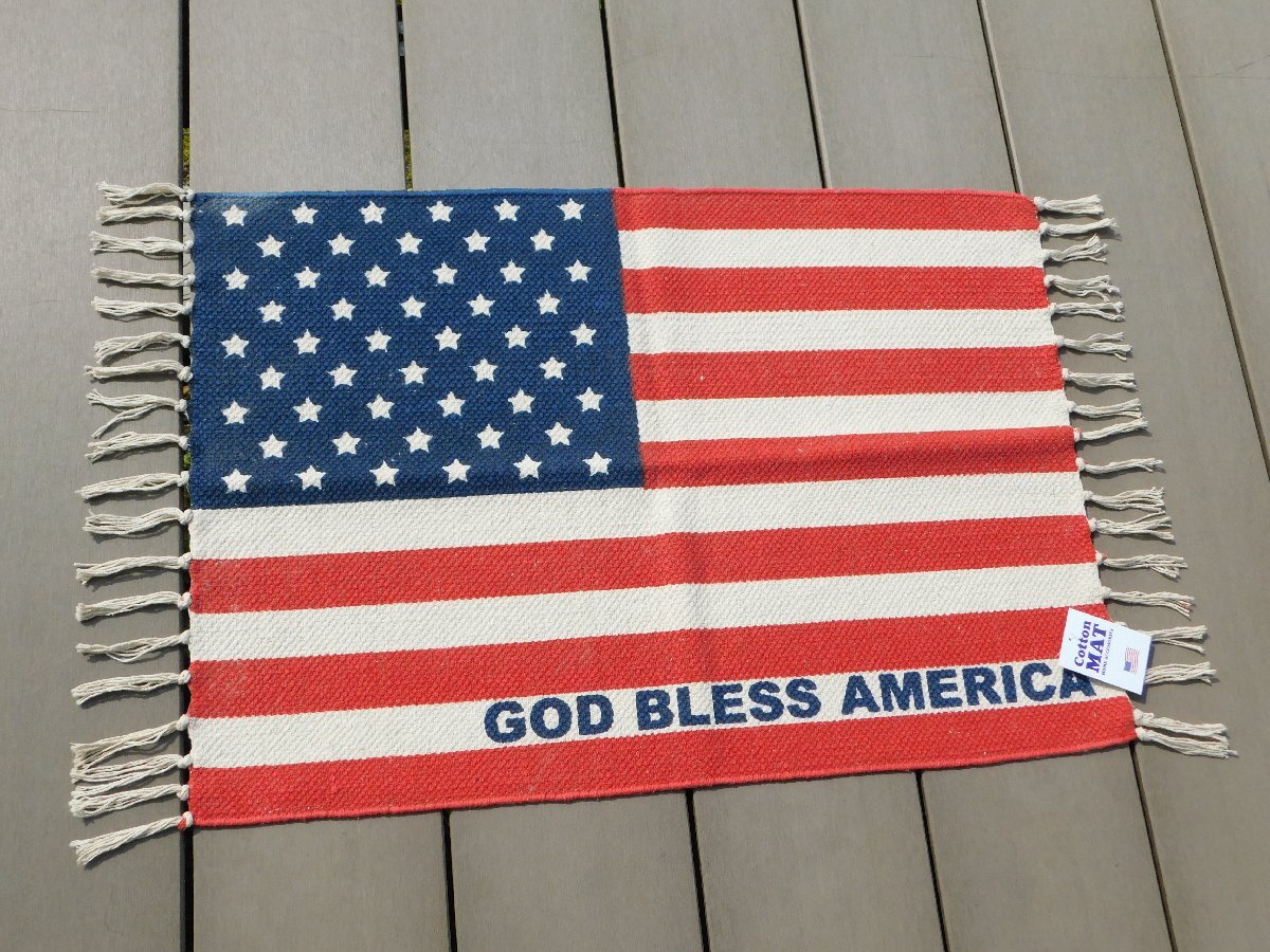 ◆送料無料◆【アメリカンスタイル・コットンマット】※《USA / 星条旗》　アメリカン雑貨　サイズ500×700mm_画像1
