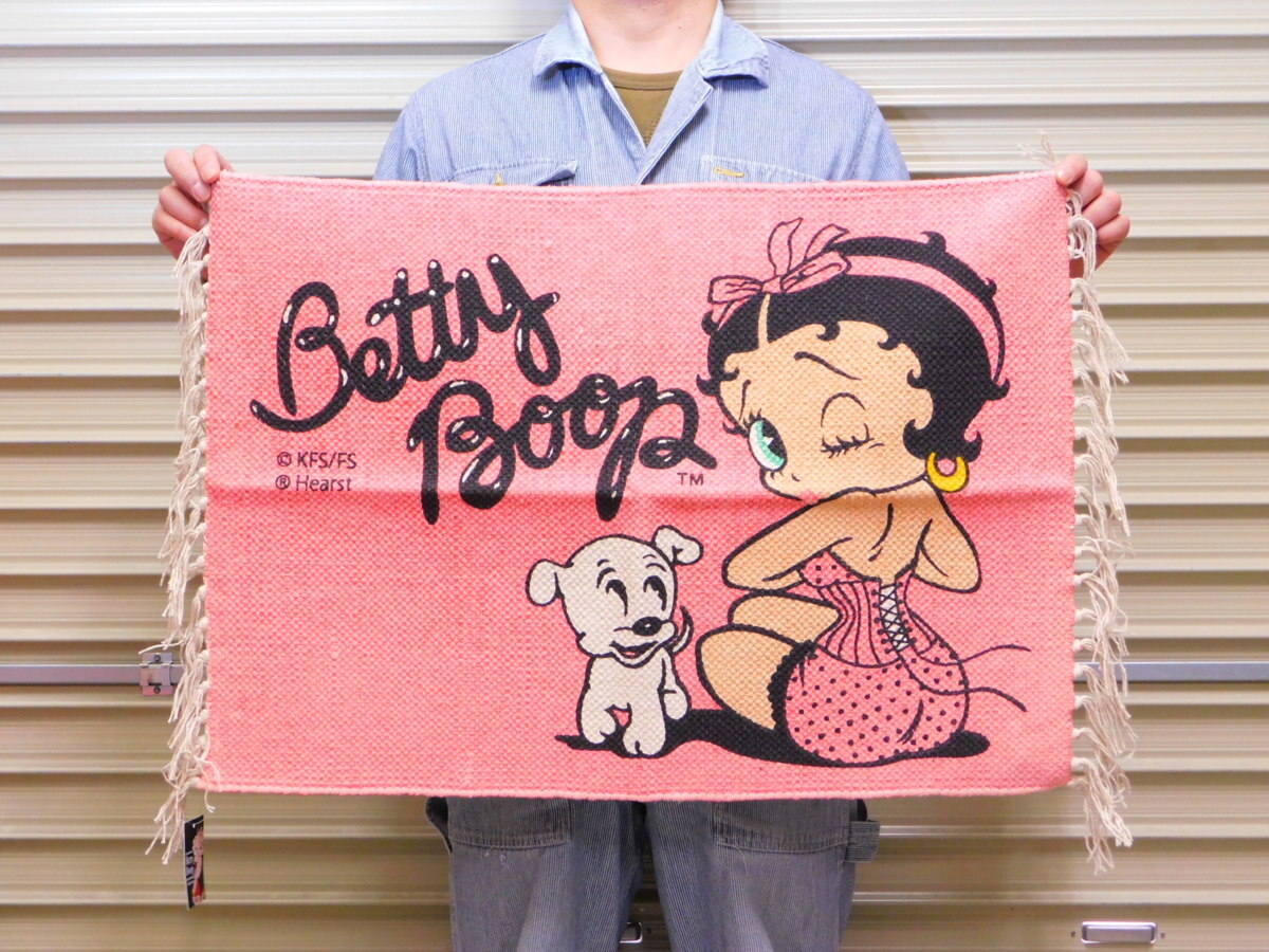 ◆送料無料◆【ベティちゃんコットンマット】※《Betty Boop・ピンク》　アメリカン雑貨　サイズ500×700mm　ベティ・ブープ_画像3