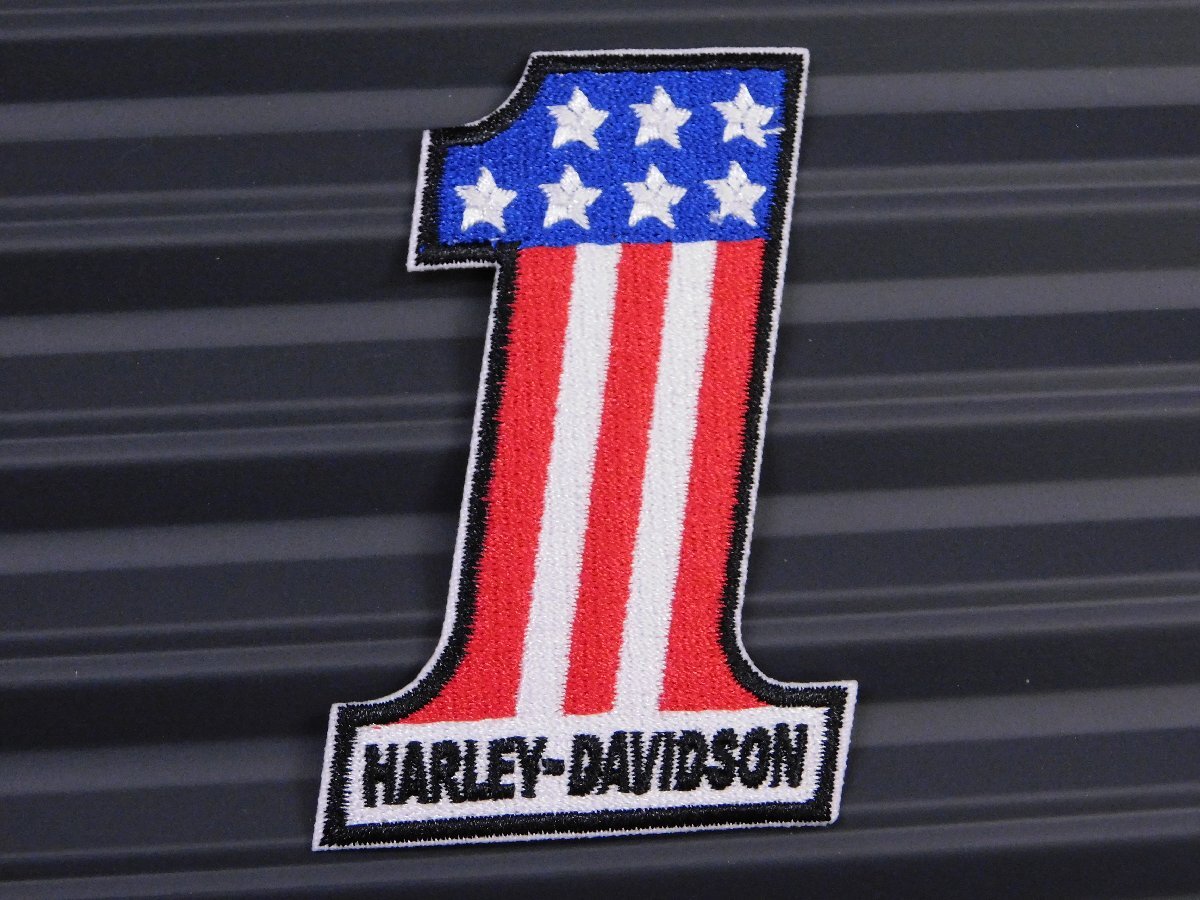 送料\84【HARLEY-DAVIDSON・ハーレー】※《アイロン刺繍ワッペン》　アメリカン雑貨　刺繍ワッペン　アイロンワッペン_画像1