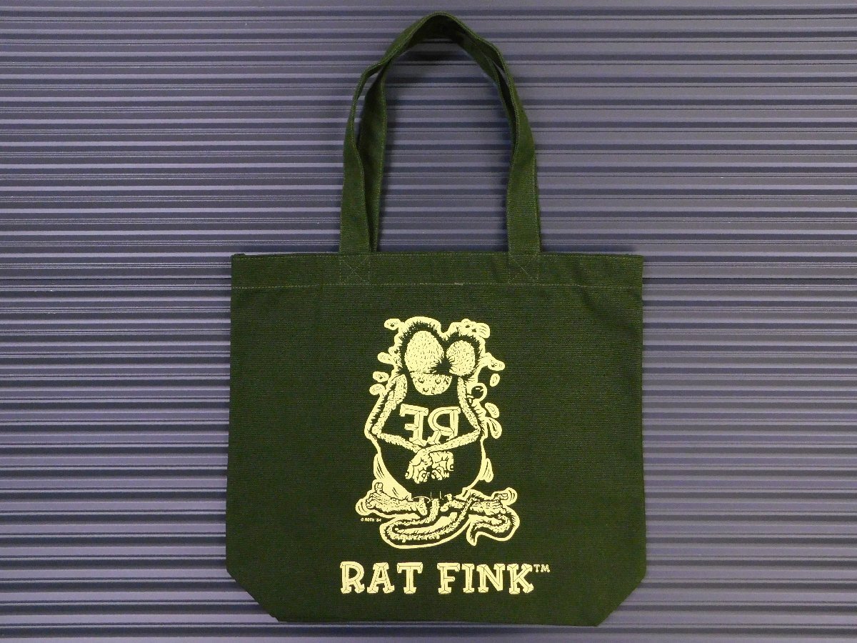 ◆送料無料◆【Rat Fink・ラットフィンク】※《カラートートバッグ／オリーブ》　品番RAF416　MOONEYES_画像4