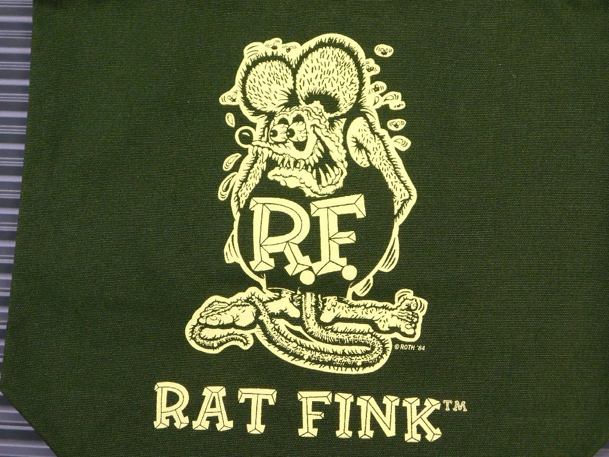 ◆送料無料◆【Rat Fink・ラットフィンク】※《カラートートバッグ／オリーブ》　品番RAF416　MOONEYES_画像3