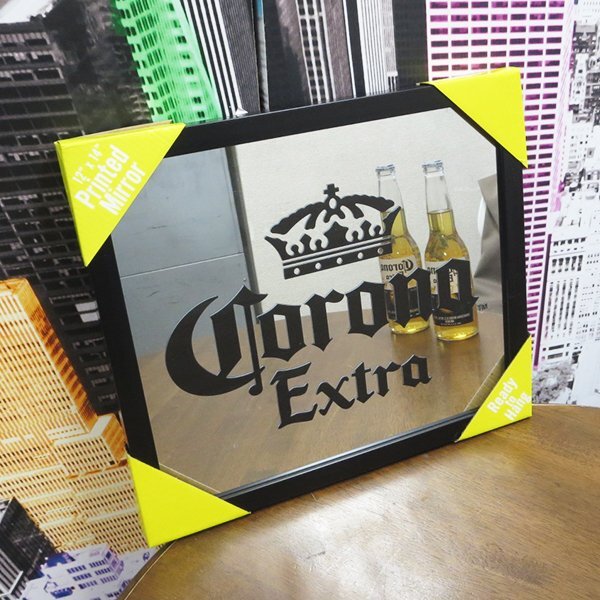 【Crona Extra・コロナビール】※《パブミラー／ブラックロゴ》 330×383×23ｍｍ　アメリカン雑貨　ウォールミラー_画像8