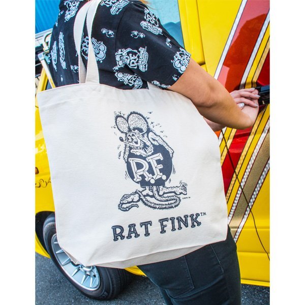◆送料無料◆【Rat Fink・ラットフィンク】※《カラートートバッグ／オリーブ》　品番RAF416　MOONEYES_使用例(色違い)