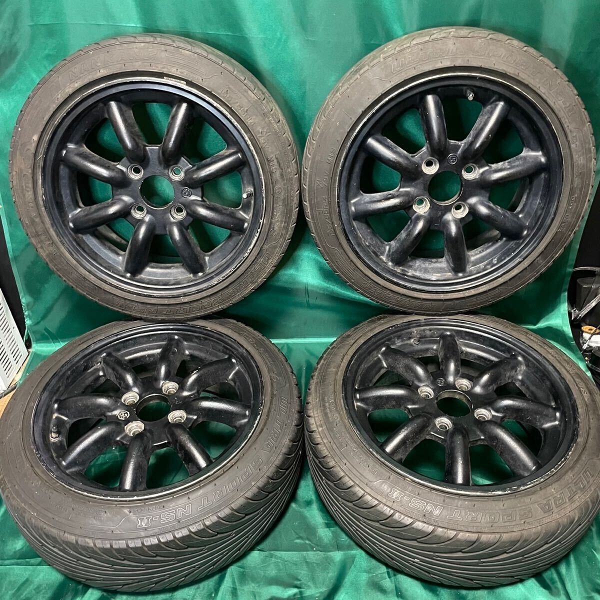 ワタナベ ホイール 4本セット PCD100 14インチ 6J 4穴 watanabe wheel 軽カー 軽トラ 軽バン 8スポーク 旧車ルック 走り屋 スポーツ_画像1