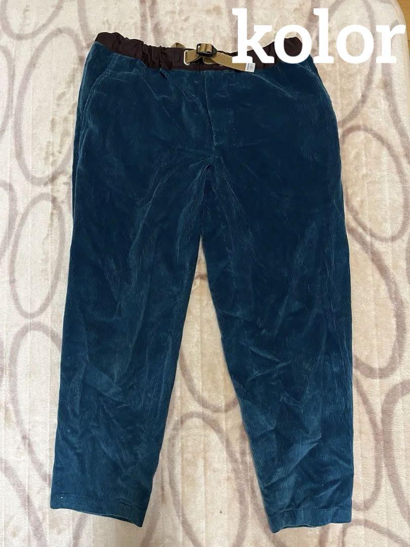 kolor BEACON M size corduroy pants green color beacon 