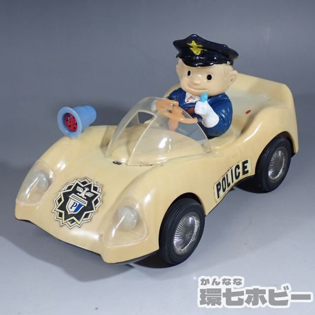 1WD11◆当時物 古い 増田屋 デコちゃん ソフビ パトロールカー ポリスカー POLICE CAR/昭和レトロ 自動車 ブリキ ミニカー 日本製 送80の画像1