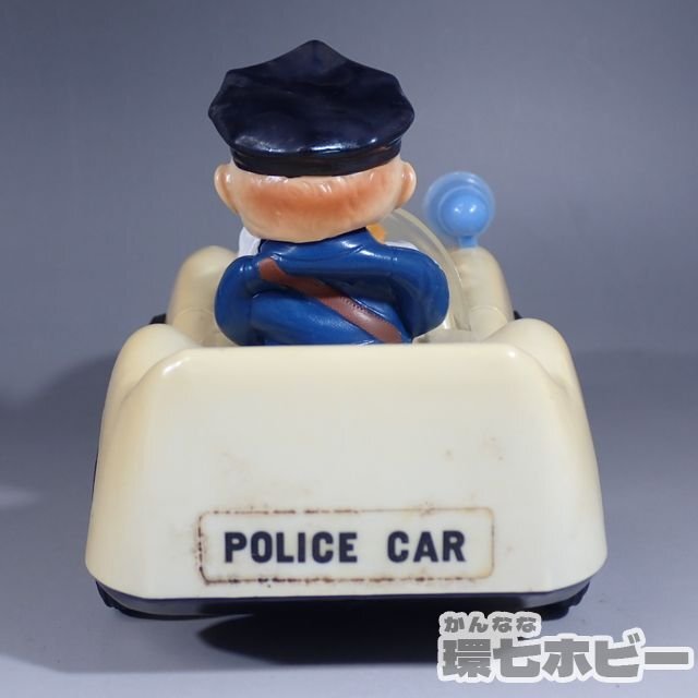 1WD11◆当時物 古い 増田屋 デコちゃん ソフビ パトロールカー ポリスカー POLICE CAR/昭和レトロ 自動車 ブリキ ミニカー 日本製 送80の画像6