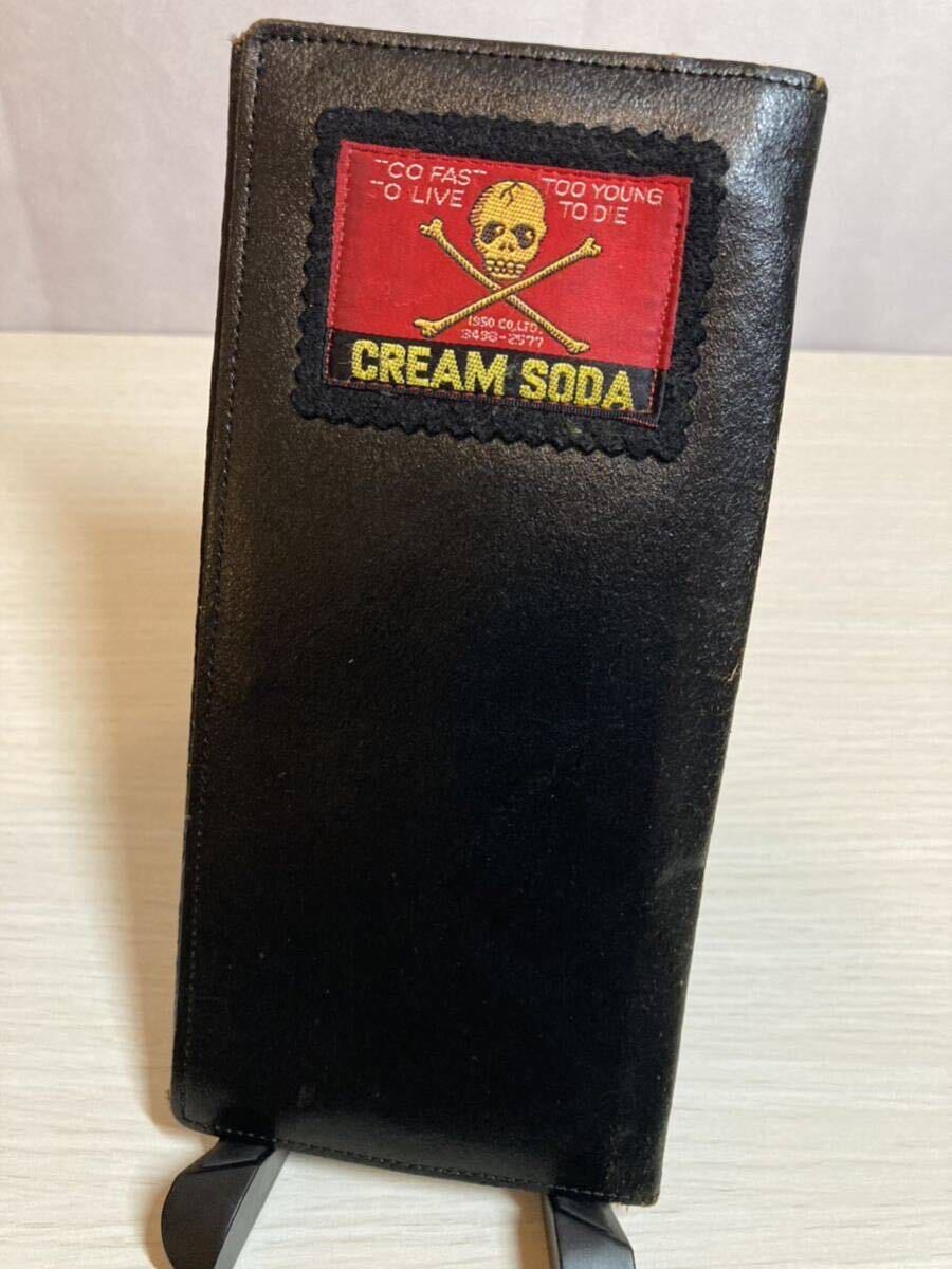 【希少！当時物】cream soda クリームソーダ 長財布 黒 90年代 ピンクドラゴンの画像2