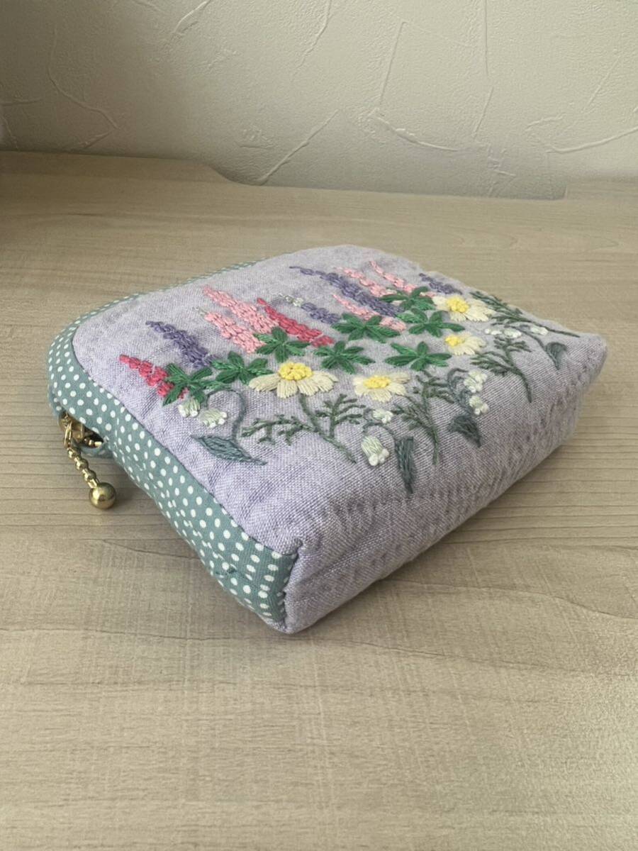 【handmade 01】手縫い パッチワーク 刺繍 キルト ポーチ _画像5