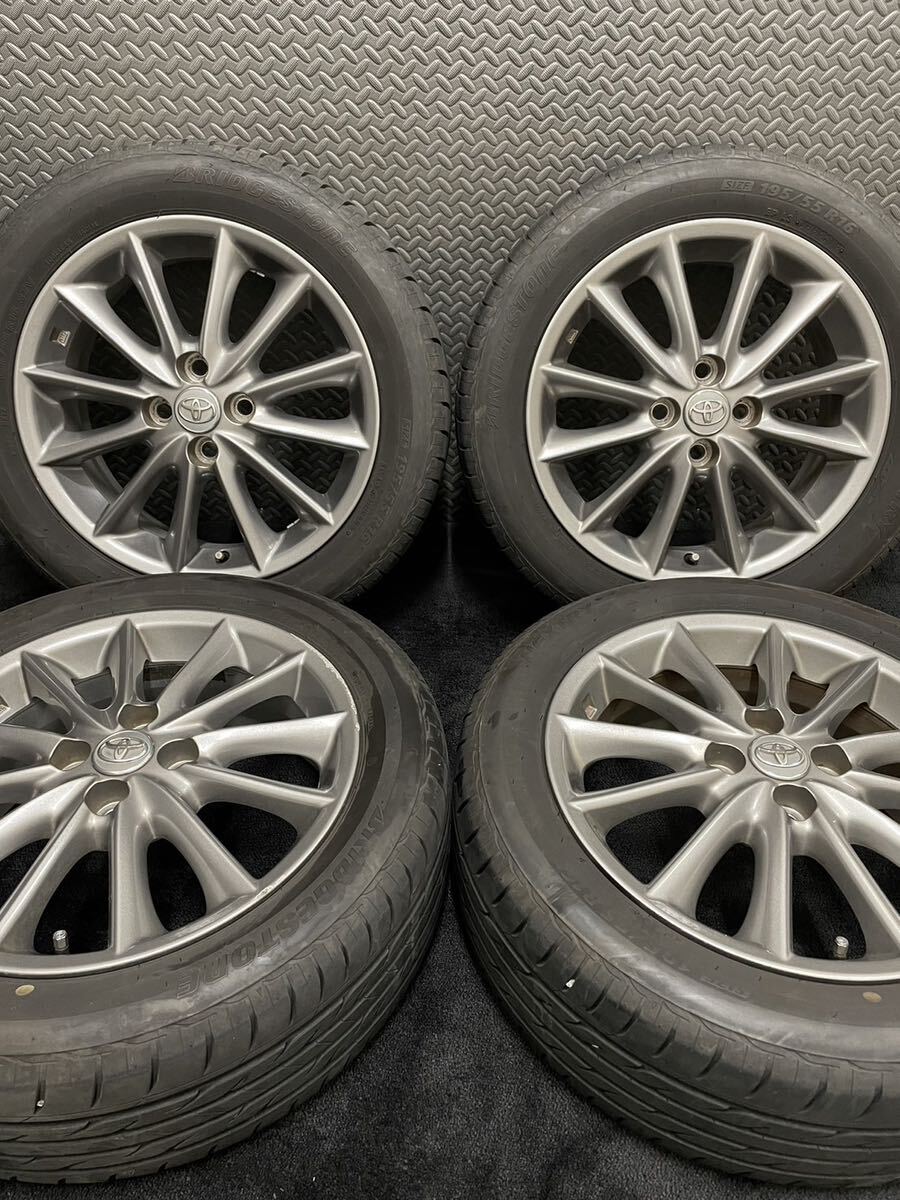 195/55R16 BRIDGESTONE/NEXTRY 19年製 トヨタ カローラフィールダー 純正 16インチ 6J＋45 100 4H 夏タイヤ 4本 ブリヂストン (2-C527)_画像1