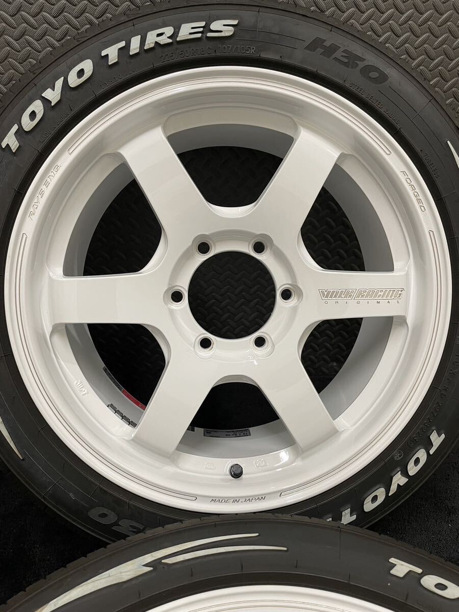 225/50R18 TOYO/H30 23年製 RAYS VOLK RACING TE37SB 18インチ 8J＋38 139.7 6H 夏タイヤ 4本 ホワイトレター ハイエース 等(6-C617)の画像5