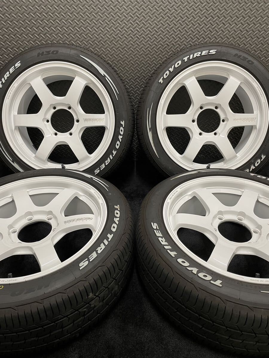 225/50R18 TOYO/H30 23年製 RAYS VOLK RACING TE37SB 18インチ 8J＋38 139.7 6H 夏タイヤ 4本 ホワイトレター ハイエース 等(6-C617)の画像1