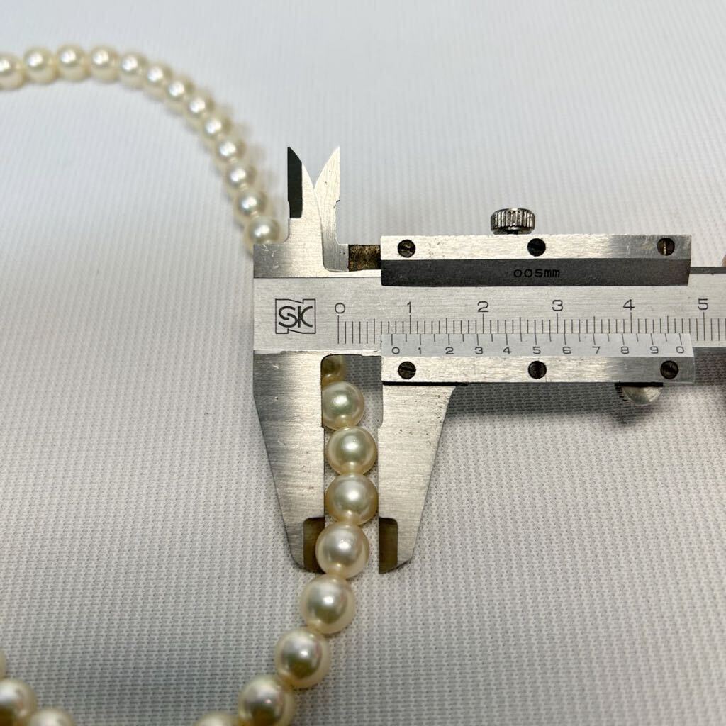 本真珠 あこや真珠 珠7.0-7.5mm LOYAL SATO 花珠 SILVER留め具 重量33g 長さ42cm パールネックレス ホワイト ケース付きの画像9