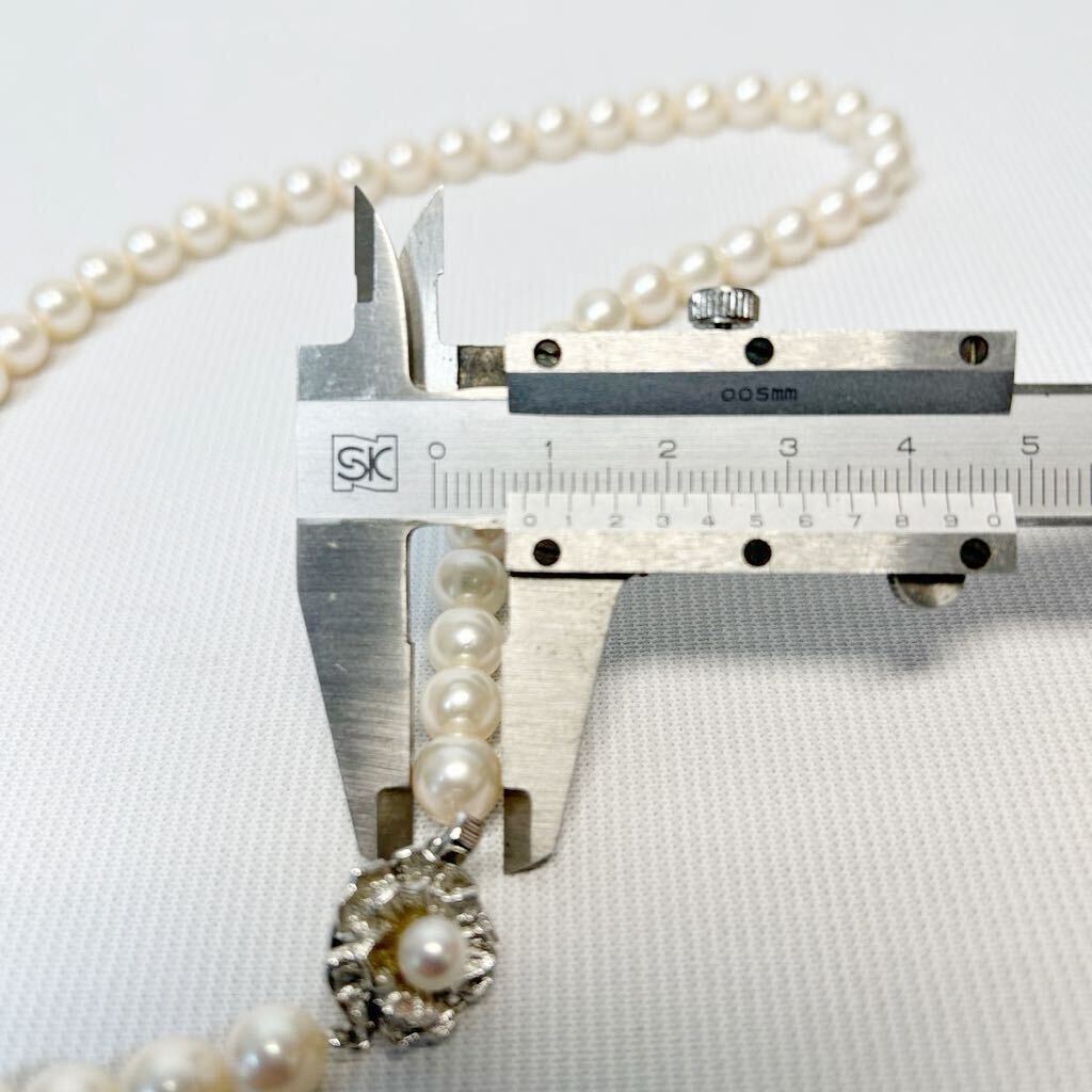 本真珠 あこや真珠 珠7.5-8.0mm 花珠 SILVER留め具 重量37.5g 長さ43cm パールネックレス ホワイト ケース付き！の画像7