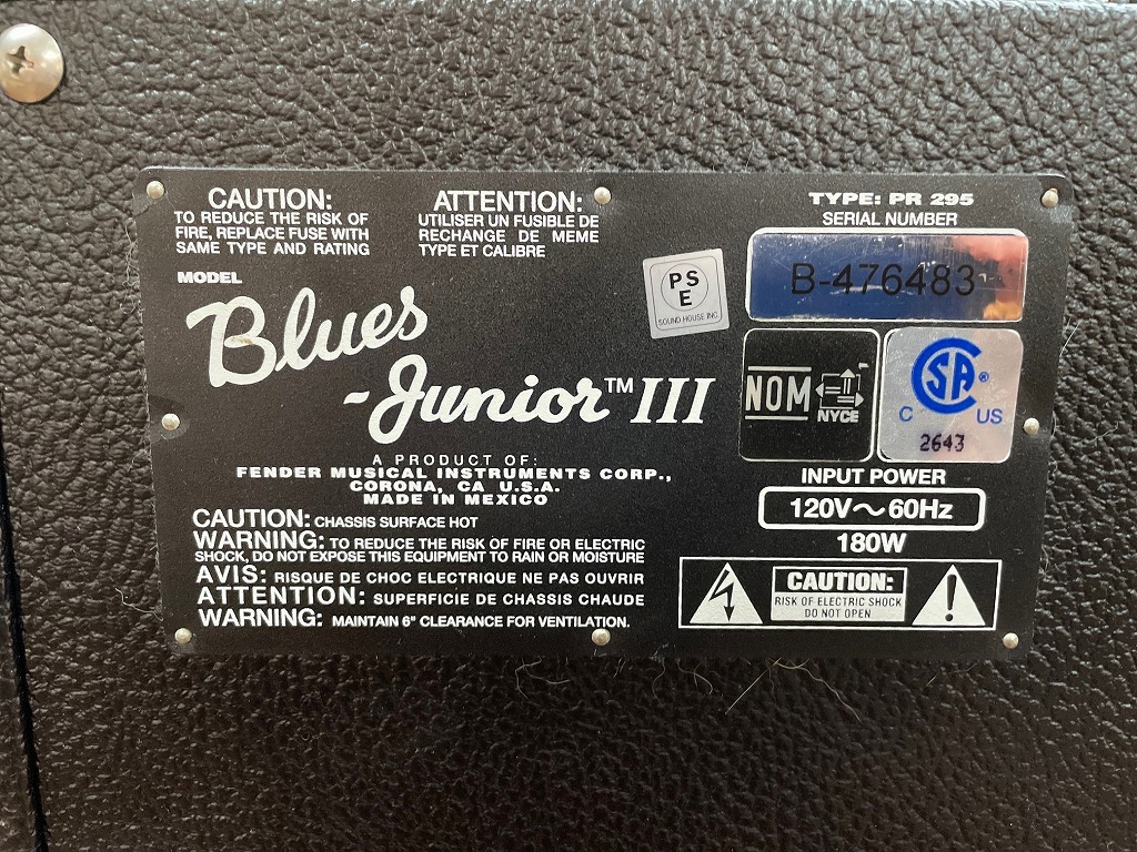 FENDER Blues Junior Ⅲ 15W フェンダー ブルースジュニア３ チューブアンプ 真空管アンプの画像4