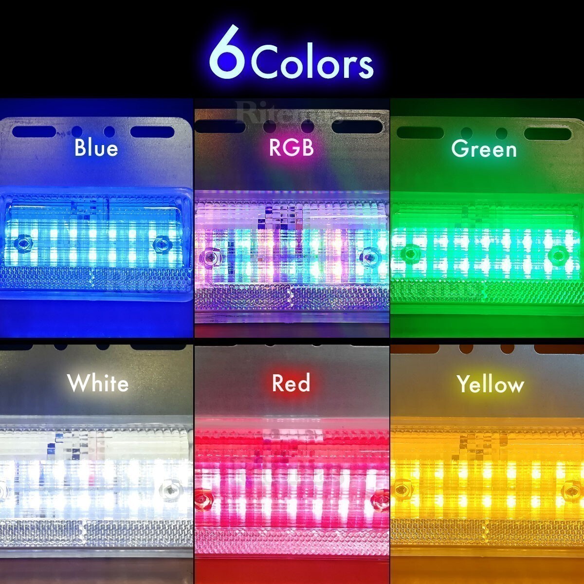  truck LED side marker rectangle total 40 ream 12V/24V combined use 10 piece set position light . shoulder light vehicle height light corner marker lamp 7 color Rainbow 