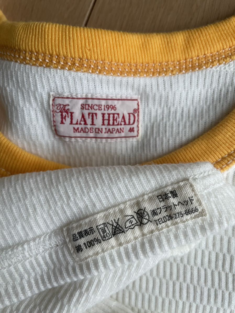 FLATHEAD フラットヘッド ワッフル 七分袖Tシャツ 44 バイカースタイル 日本製_画像2