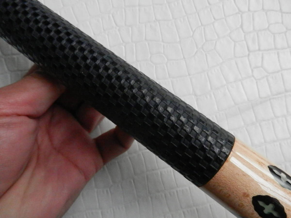  cow leather square - dimple type pushed . gray / black billiards original leather grip 