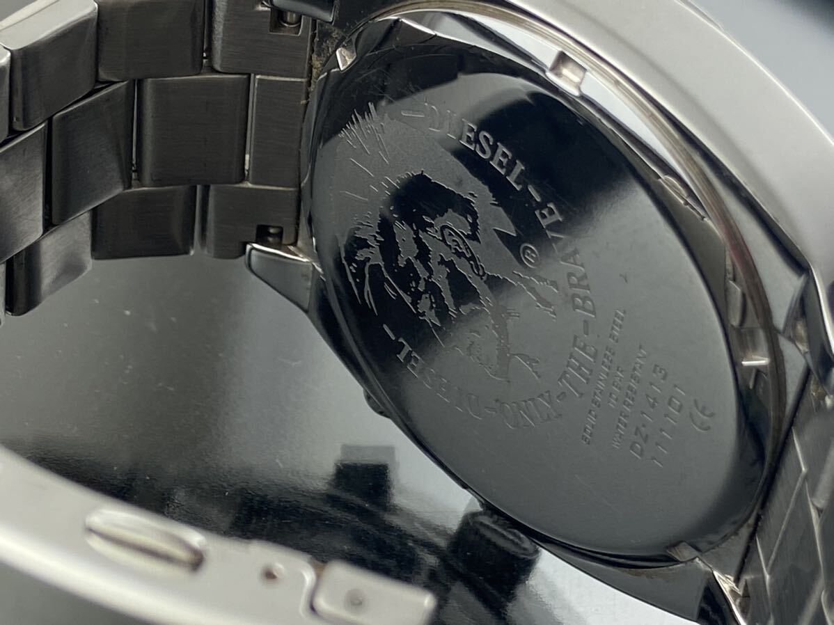 [M002]1円～☆メンズ腕時計 クォーツ DIESEl ディーゼルDZ-1413動作品_画像6