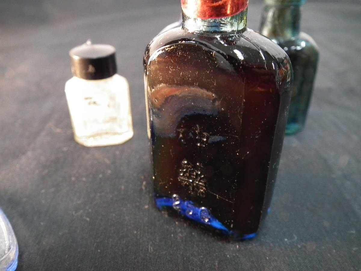 神薬 ガラス瓶 薬瓶 小瓶 青色 コバルトブルー【1147】_画像4