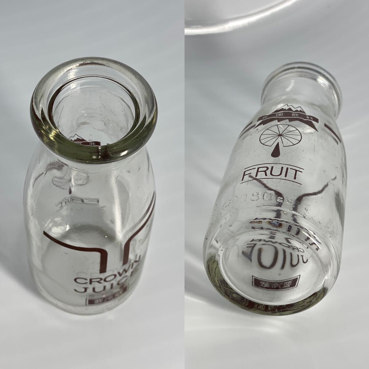 北国飲料 CROWN JUICE レトロ瓶 ジュース瓶 牛乳瓶 アンティークの画像3