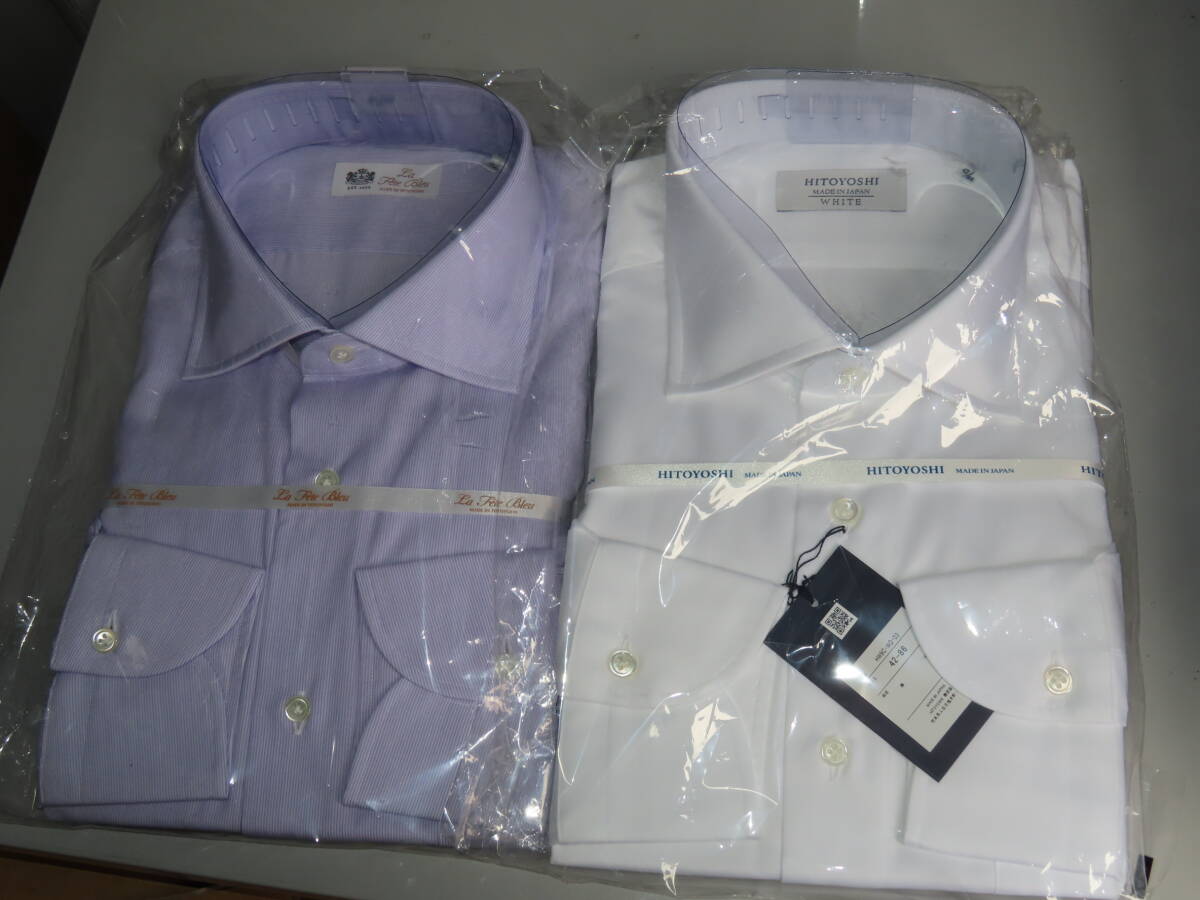 22 MADE IN HITOYOSHI ボタンダウン・ワイシャツなどアソート2枚 (42-86) 百貨店販売品 人吉シャツ 高級シャツの画像1