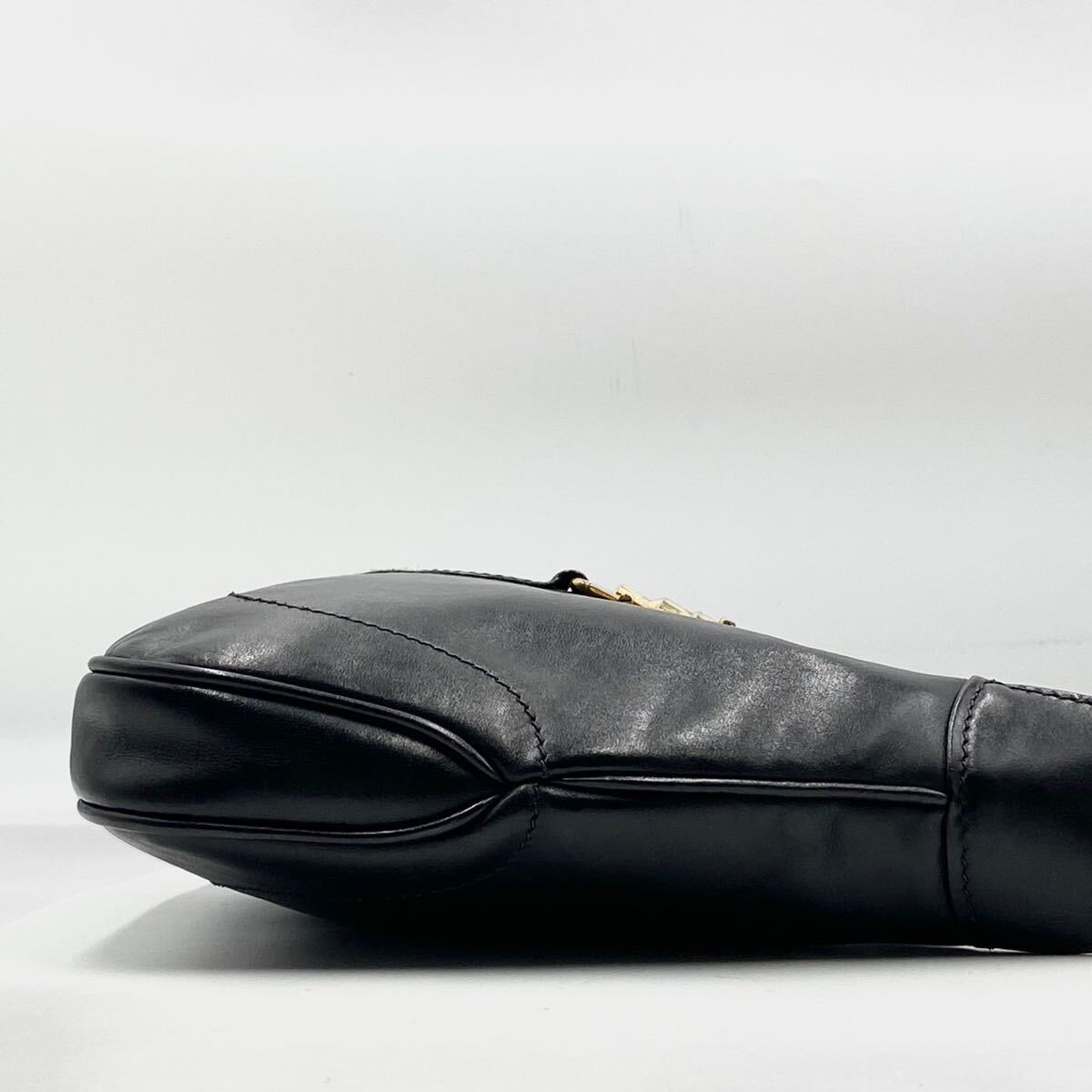1 иен [ супер редкий / прекрасный товар ]GUCCI Gucci новый домкрат - Sherry линия 2way сумка на плечо ручная сумочка аксессуары сумка кожа чёрный цвет 