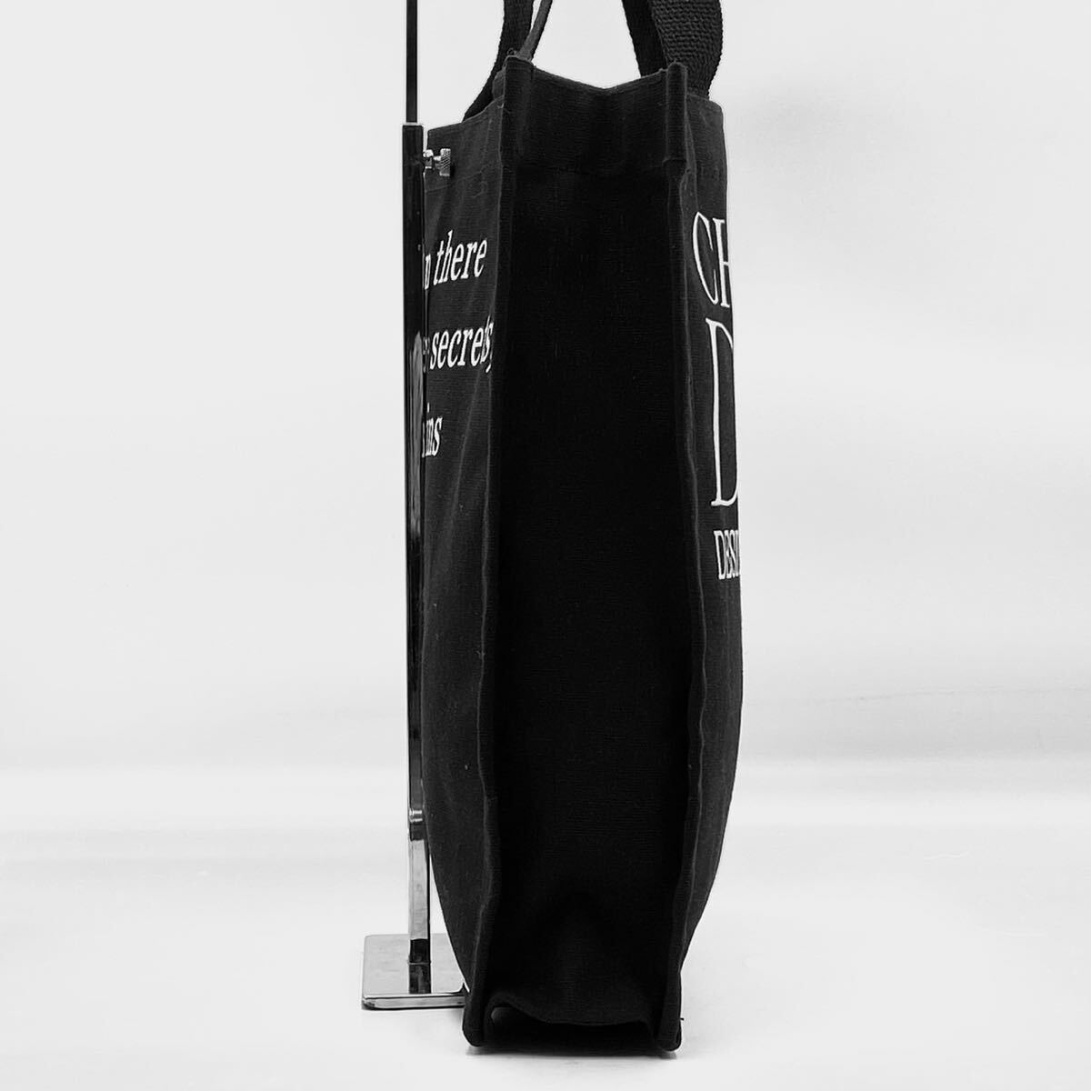 1円【新品未使用】Christian Dior クリスチャンディオール トートバッグ ビジネスバッグ 肩掛け A4収納 キャンバス ブラック 黒色 大容量の画像4