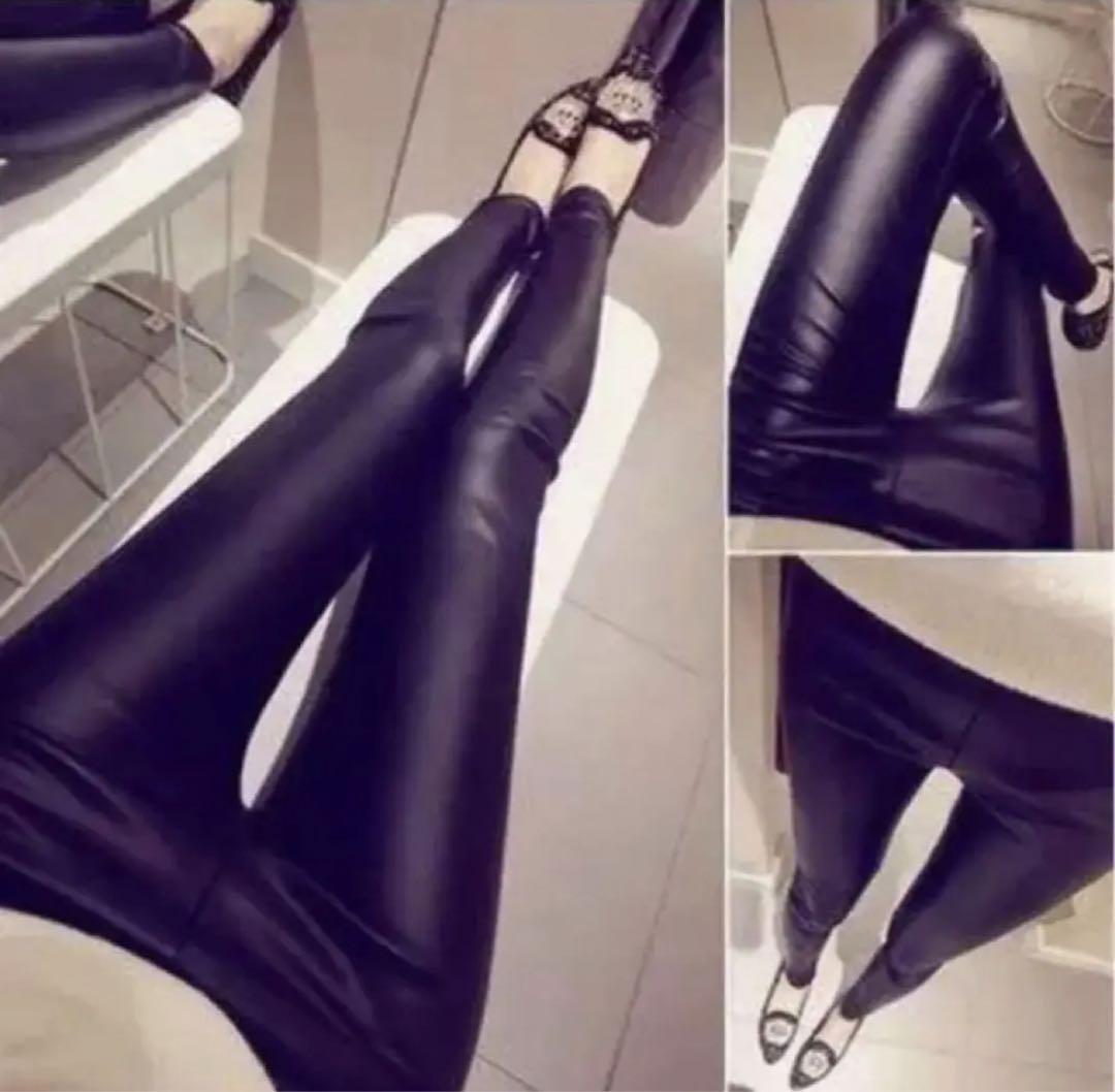  fake leather bonte-ji leggings black flexible equipped, boa less size XL