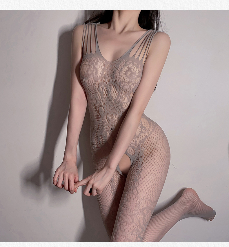 1123075 mesh body stockings light gray 