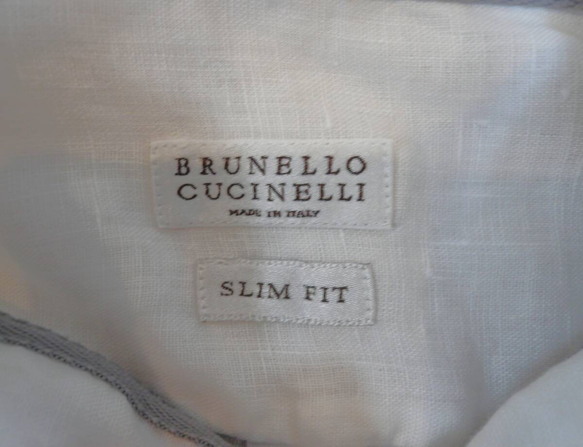 イタリア製 BRUNELLO CUCINELLI ブルネロクチネリ リネンBDシャツ_画像4