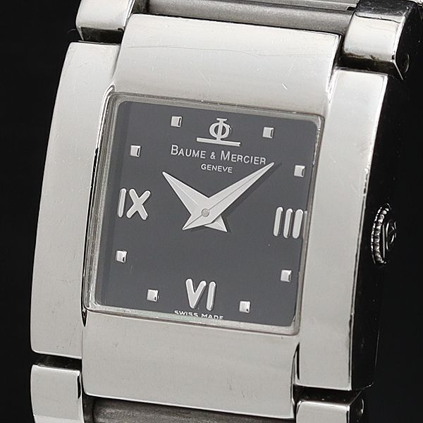 稼働品 Baume & Mercier ボーム＆メルシエ 530716 MVO45219 ブラック 文字盤 レディース 腕時計 クォーツの画像1