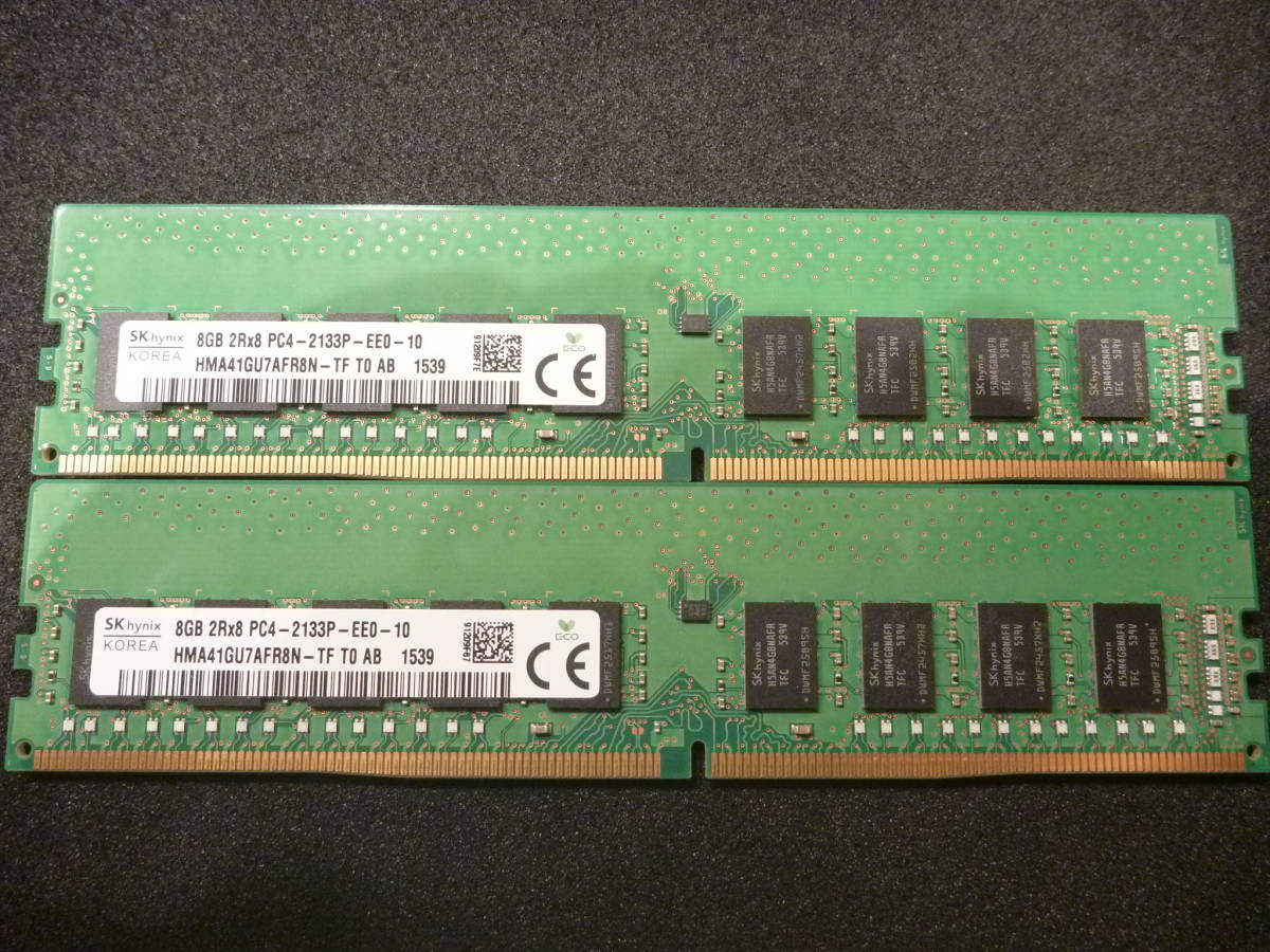 ★ DELL純正 DDR4-2133 PC4-17000 PC4-2133P-EE0-10 ECC Unbuffered 8GB×2枚 16GB ★の画像2