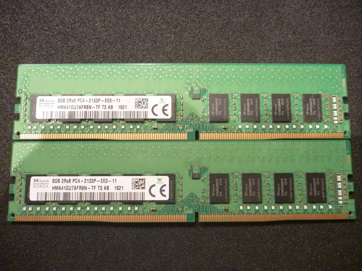★ DELL純正 DDR4-2133 PC4-17000 PC4-2133P-EE0-11 ECC Unbuffered 8GB×2枚 16GB ★ の画像2